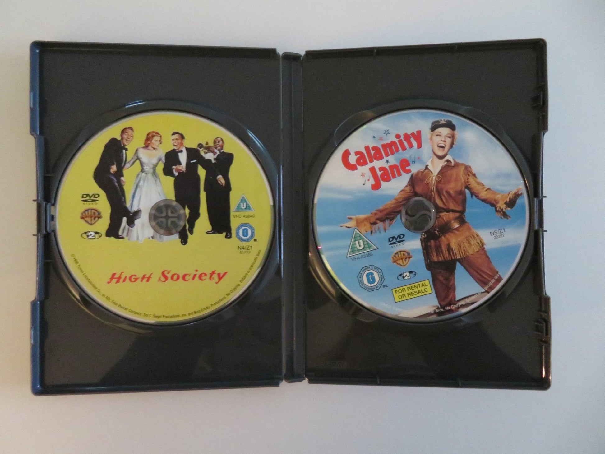 HIGH SOCIETY / CALAMITY JANE - DOUBLE FEATURE (DVD) BING CROSBY 1956 REGION 2 Movie posters