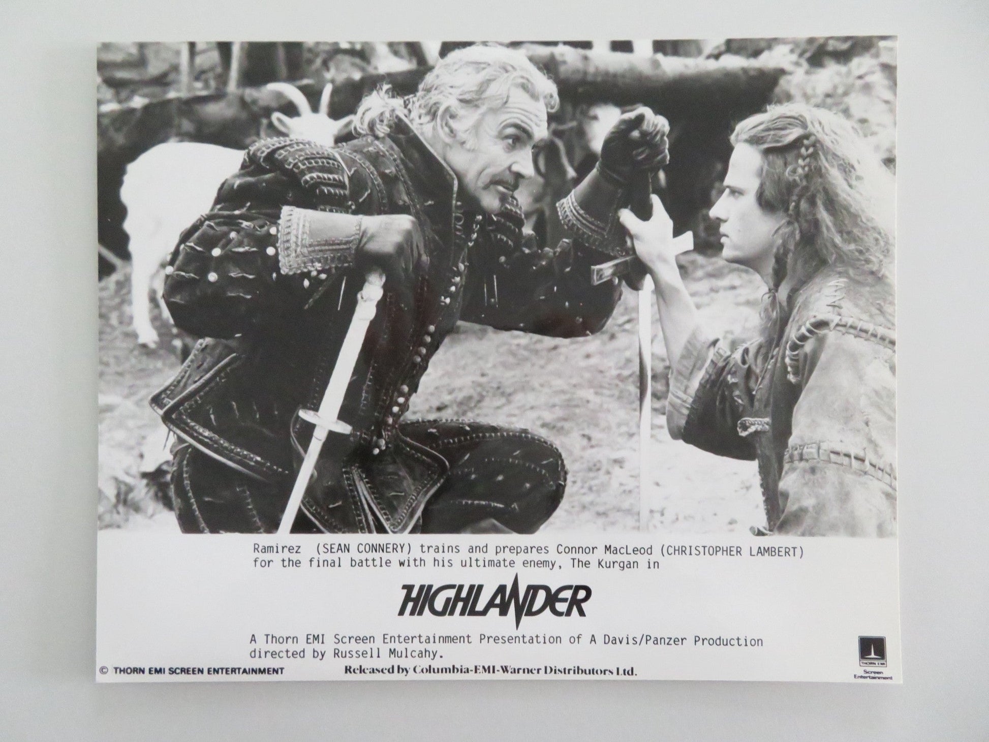 HIGHLANDER MOVIE STILL PHOTO LOT OF 3 CHRISTOPHER LAMBERT SEAN CONNERY 1986 Movie posters