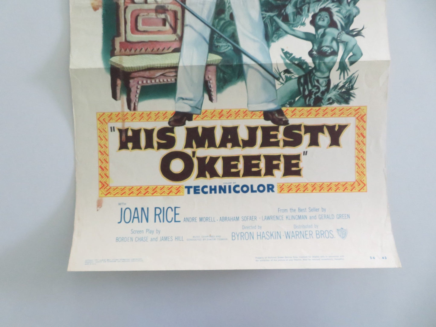 His Majesty O'Keefe US Insert Poster Burt Lancaster Joan Rice 1954 Movie posters