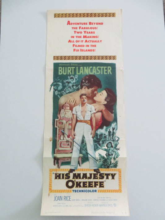 His Majesty O'Keefe US Insert Poster Burt Lancaster Joan Rice 1954 Movie posters