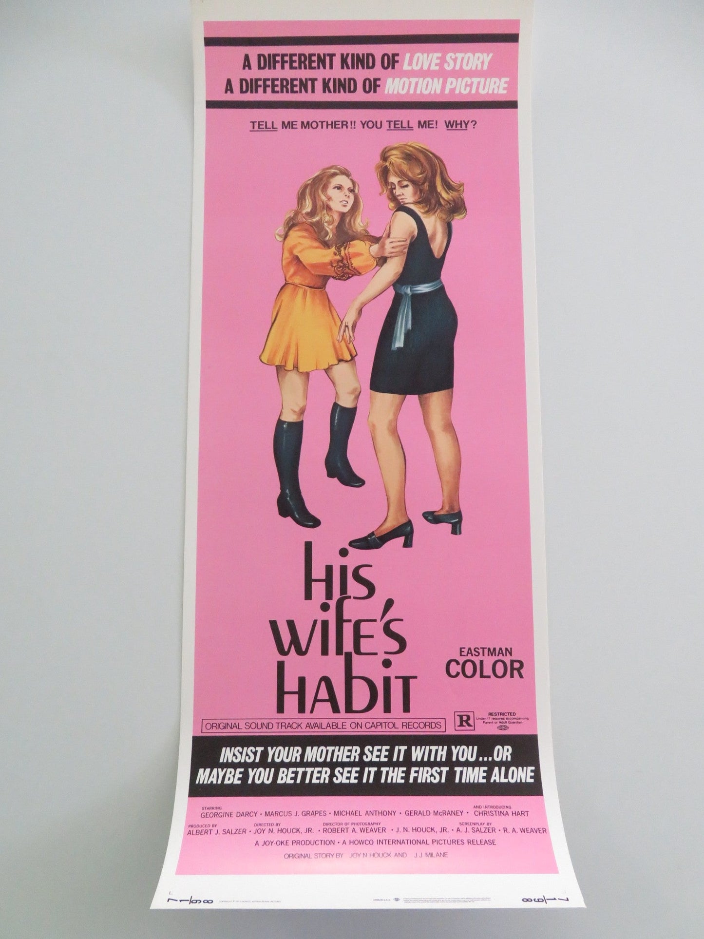 His Wife's Habit US Insert Poster Georgine Darcy Marcus J. Grapes 1971 Movie posters