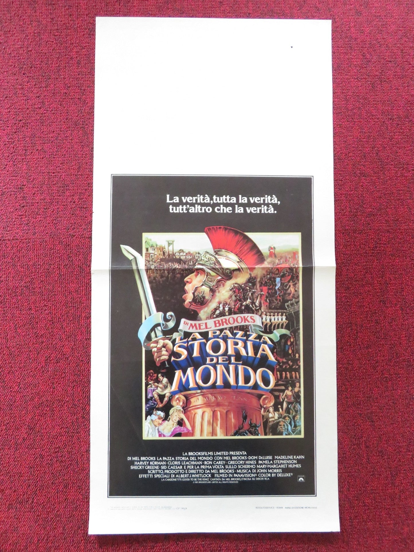 HISTORY OF THE WORLD: PART I ITALIAN LOCANDINA POSTER MEL BROOKS D. DELUISE 1982 Rendezvous Cinema Movie posters