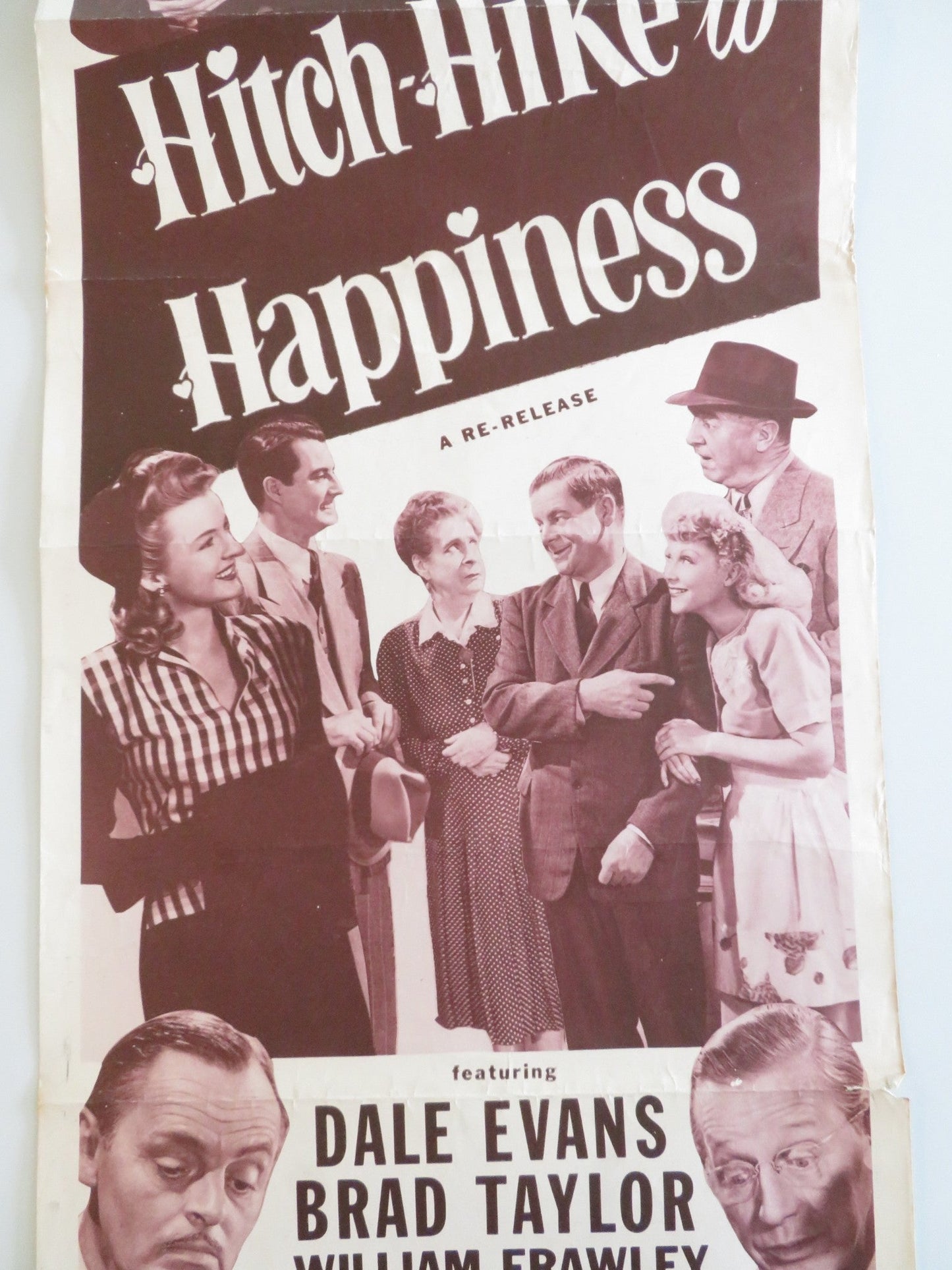 HITCH HIKE TO HAPPINESS US INSERT POSTER AL PEARCE DALE EVANS 1945 Rendezvous Cinema Movie posters