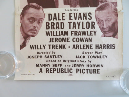 HITCH HIKE TO HAPPINESS US INSERT POSTER AL PEARCE DALE EVANS 1945 Rendezvous Cinema Movie posters