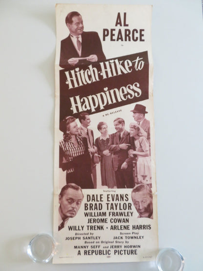 HITCH HIKE TO HAPPINESS US INSERT POSTER AL PEARCE DALE EVANS 1945 Rendezvous Cinema Movie posters