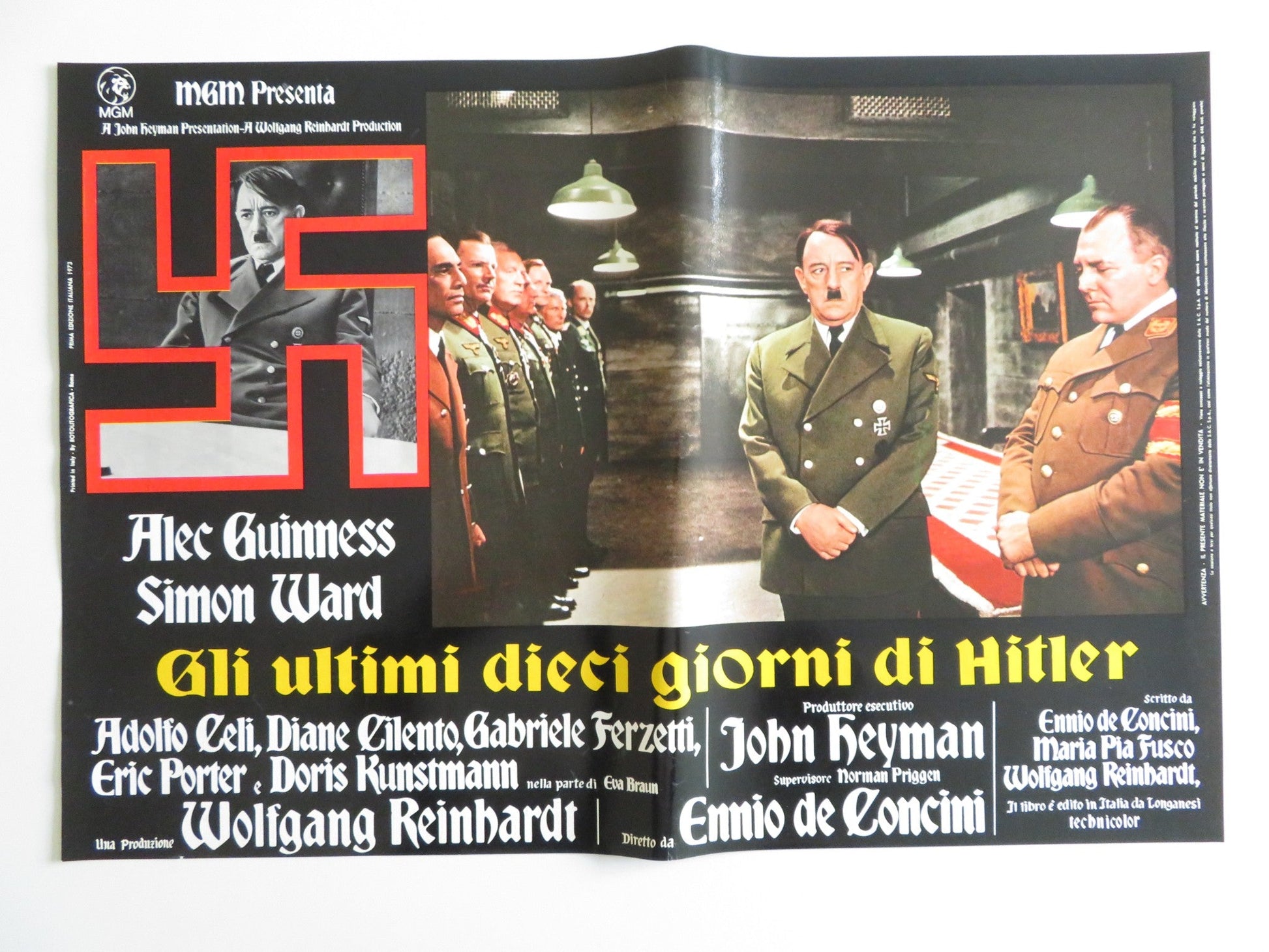 HITLER: THE LAST TEN DAYS - F ITALIAN FOTOBUSTA POSTER ALEC GUINNESS WARD 1973 Rendezvous Cinema Movie posters