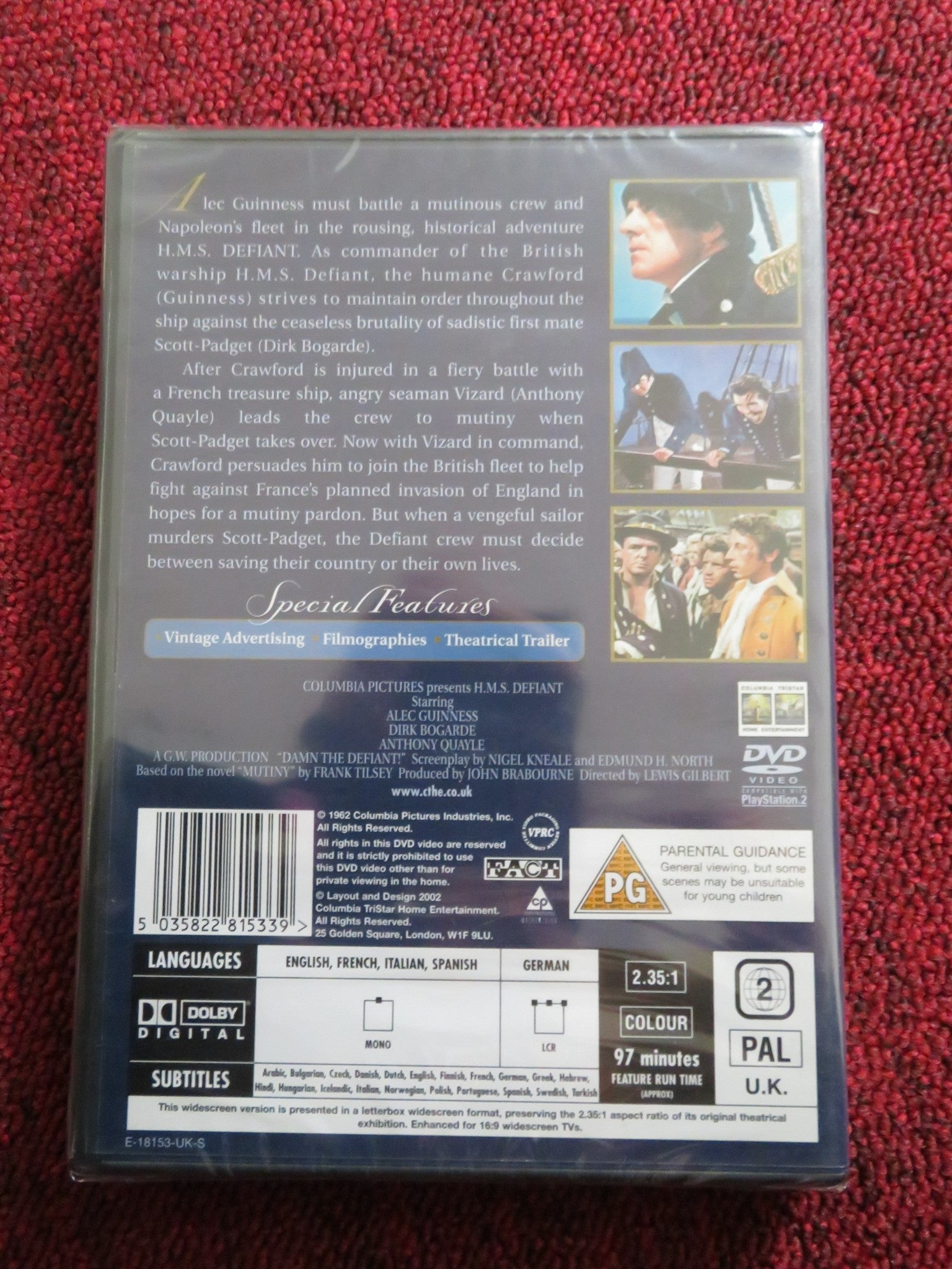 H.M.S. DEFIANT (DVD) ALEC GUINNESS DIRK BOGARDE ANTHONY QUAYLE 1962 REGION 2 Rendezvous Cinema Movie posters