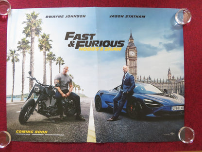 HOBBS AND SHAW UK QUAD ROLLED POSTER DWAYNE JOHNSON JASON STATHAM 2019 Rendezvous Cinema Movie posters