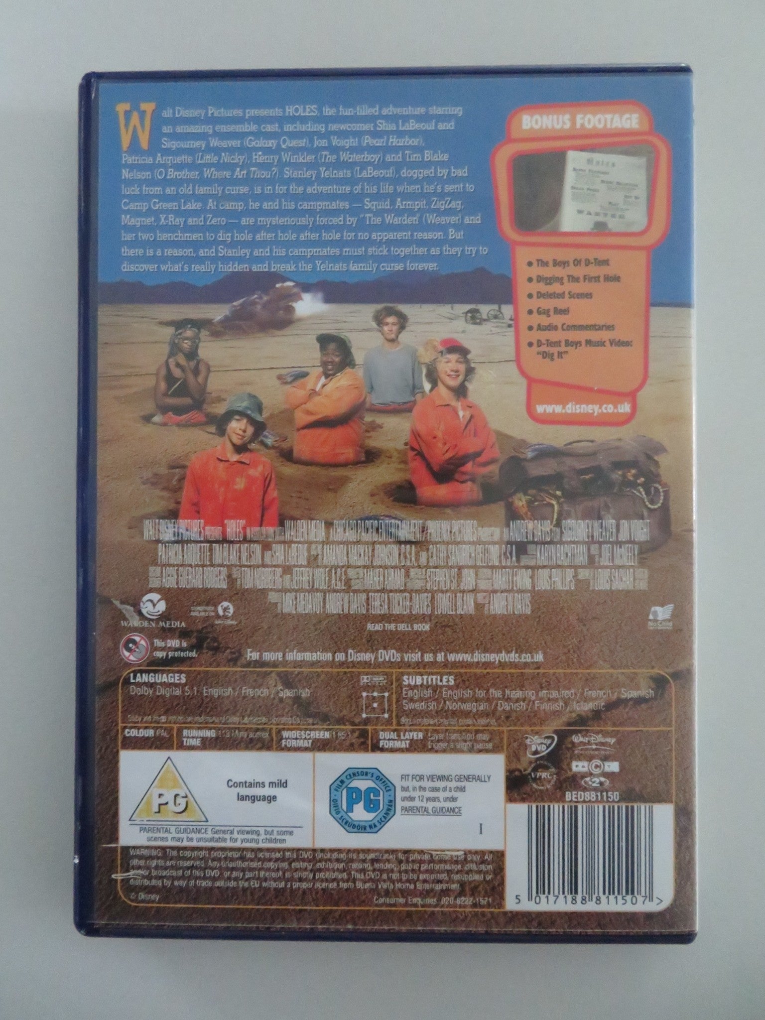 HOLES (DVD) DISNEY SHIA LABEOUF SIGOURNEY WEAVER 2003 REGION 2 Movie posters