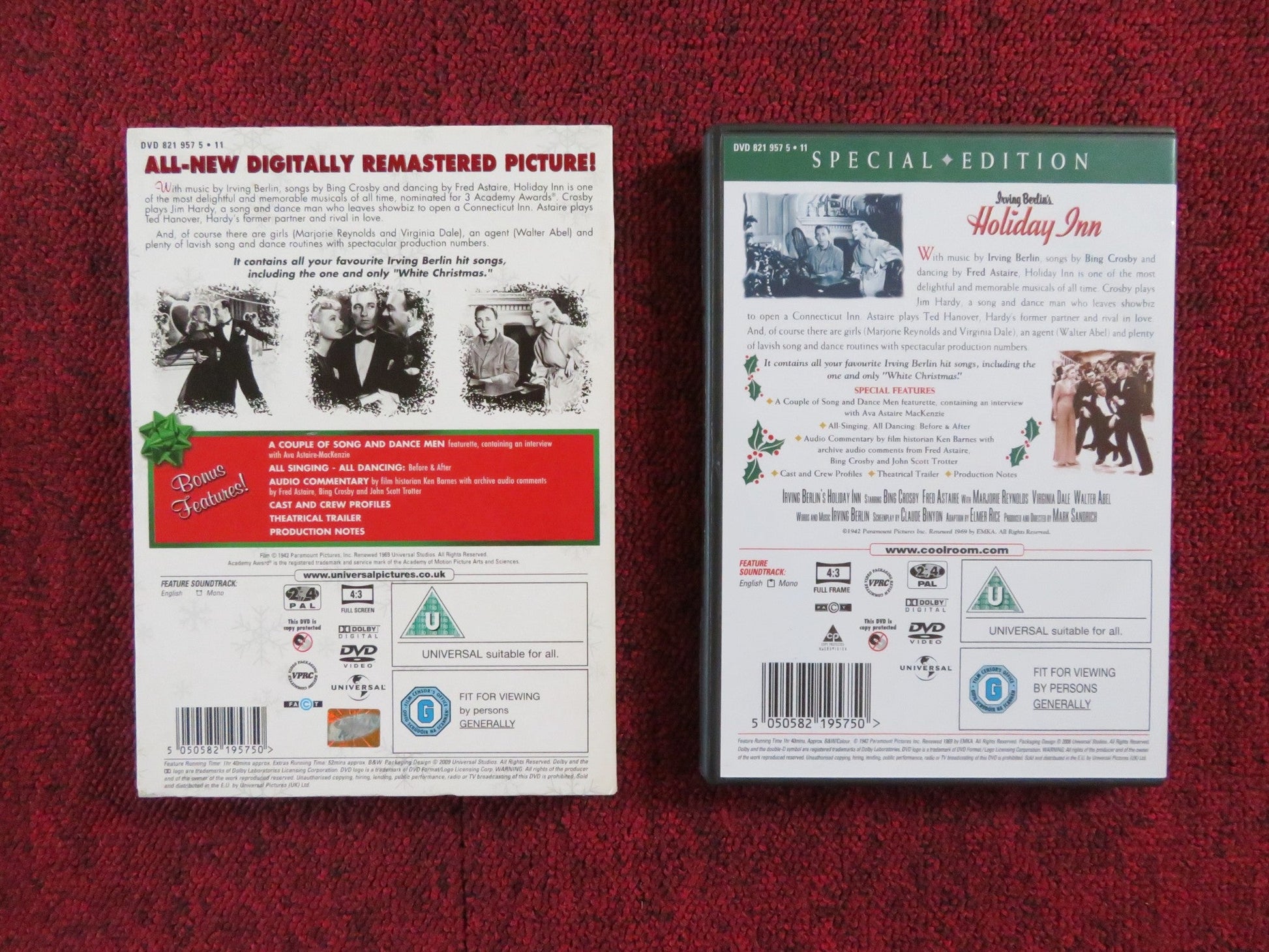 HOLIDAY INN - SPECIAL EDITION (DVD) BING CROSBY FRED ASTAIRE1942 REGION 2, 4 Rendezvous Cinema Movie posters