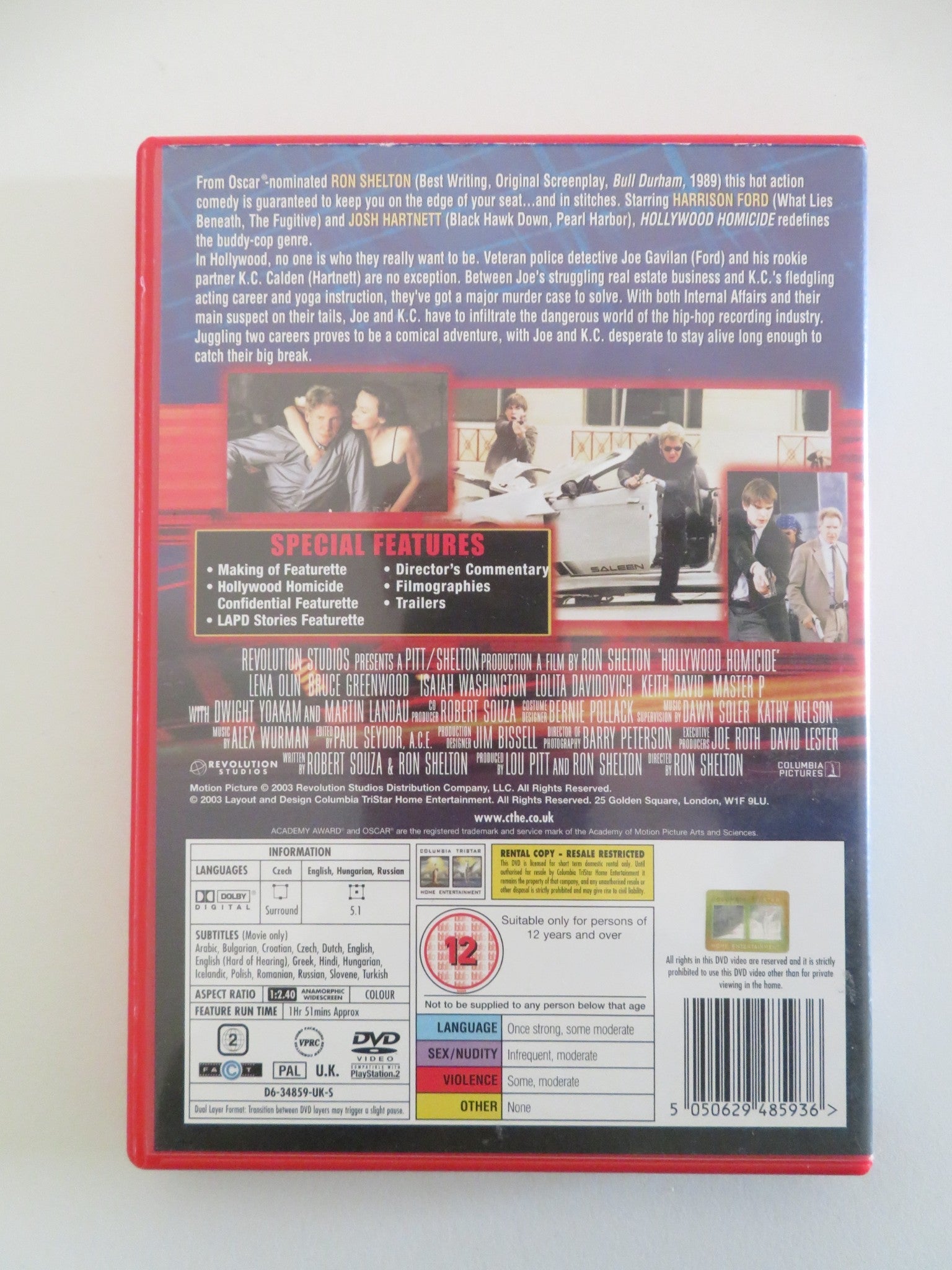 HOLLYWOOD HOMICIDE (DVD) HARRISON FORD JOSH HARTNETT 2003 REGION 2 - Rendezvous Cinema