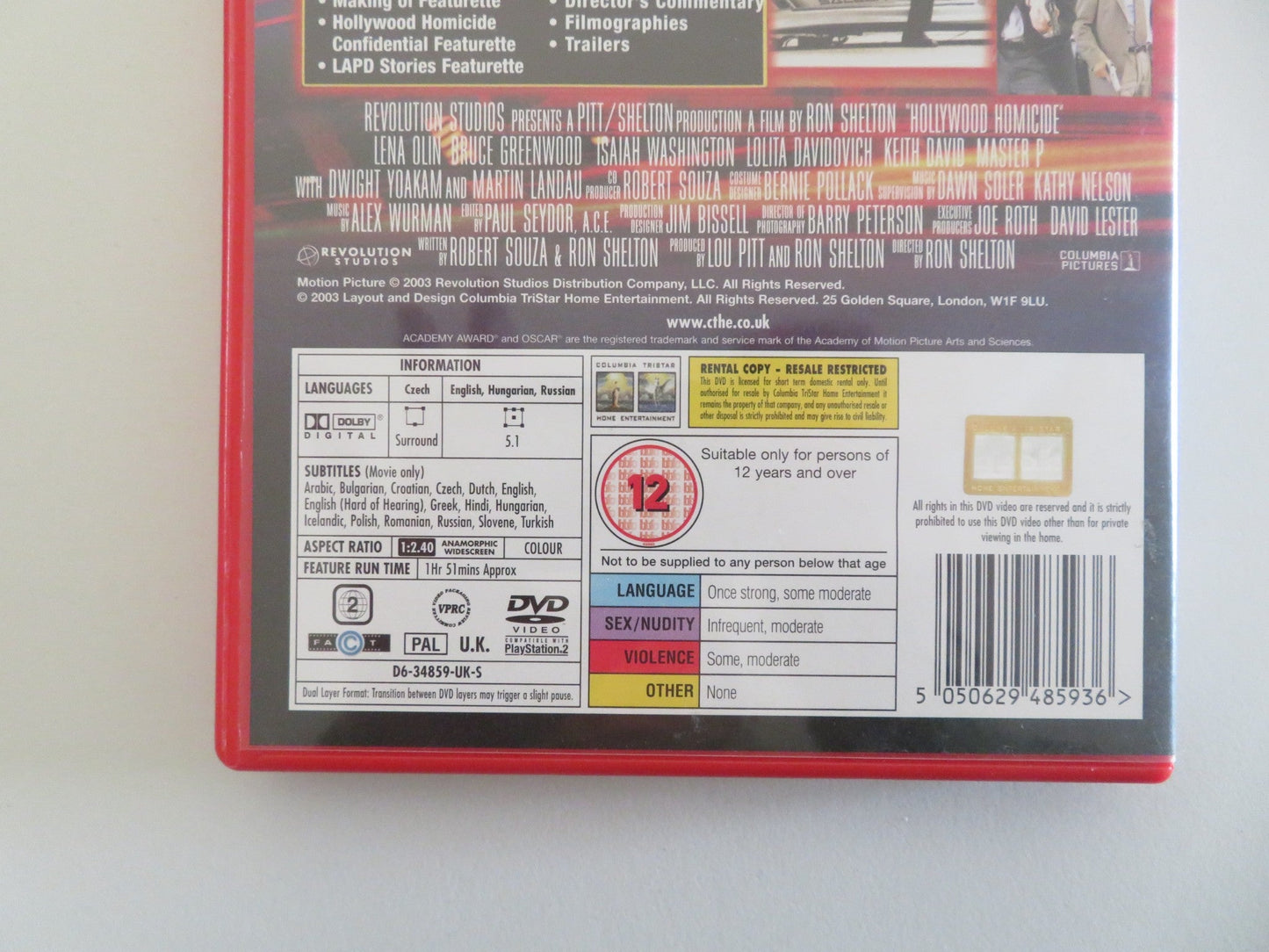 HOLLYWOOD HOMICIDE (DVD) HARRISON FORD JOSH HARTNETT 2003 REGION 2 - Rendezvous Cinema