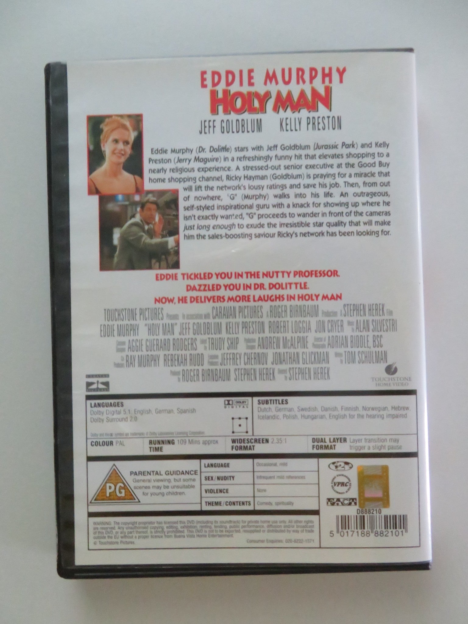 HOLY MAN (DVD) EDDIE MURPHY JEFF GOLDBLUM 1998 REGION 2 Movie posters