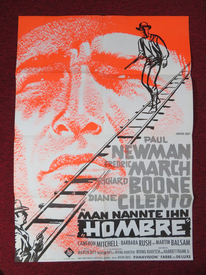 HOMBRE - A GERMAN A1 POSTER FOLDED PAUL NEWMAN FREDRIC MARCH 1967 Rendezvous Cinema Movie posters