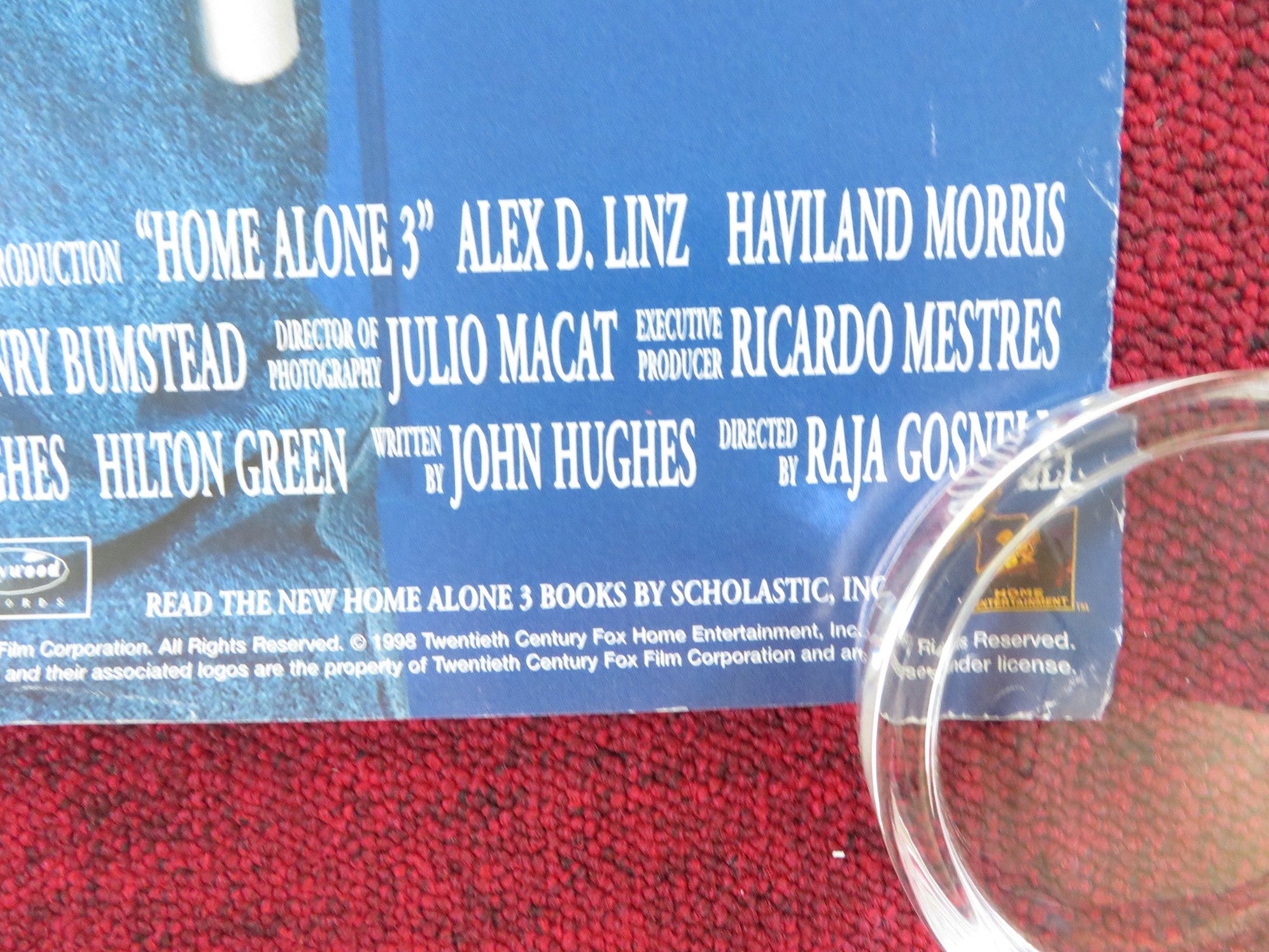 HOME ALONE 3 VHS VIDEO POSTER ROLLED ALEX D.LINZ OLEK KRUPA 1997 Rendezvous Cinema Movie posters