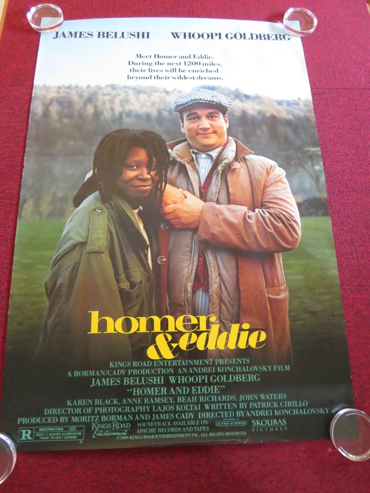 HOMER AND EDDIE US ONE SHEET ROLLED POSTER WHOOPI GOLDBERG JIM BELUSHI 1989 Rendezvous Cinema Movie posters