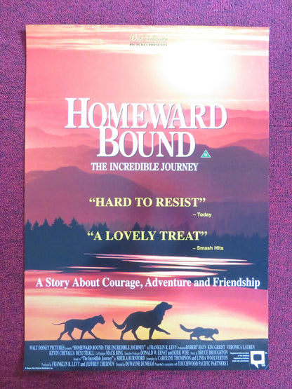 HOMEWARD BOUND: THE INCREDIBLE JOURNEY VHS VIDEO POSTER DISNEY DON ALDER 1993 Rendezvous Cinema Movie posters
