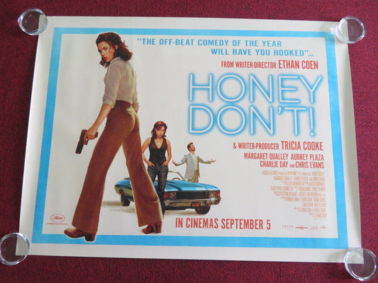 HONEY DON'T! UK QUAD ROLLED POSTER MARGARET QUALLEY AUBREY PLAZA 2025 Movie posters
