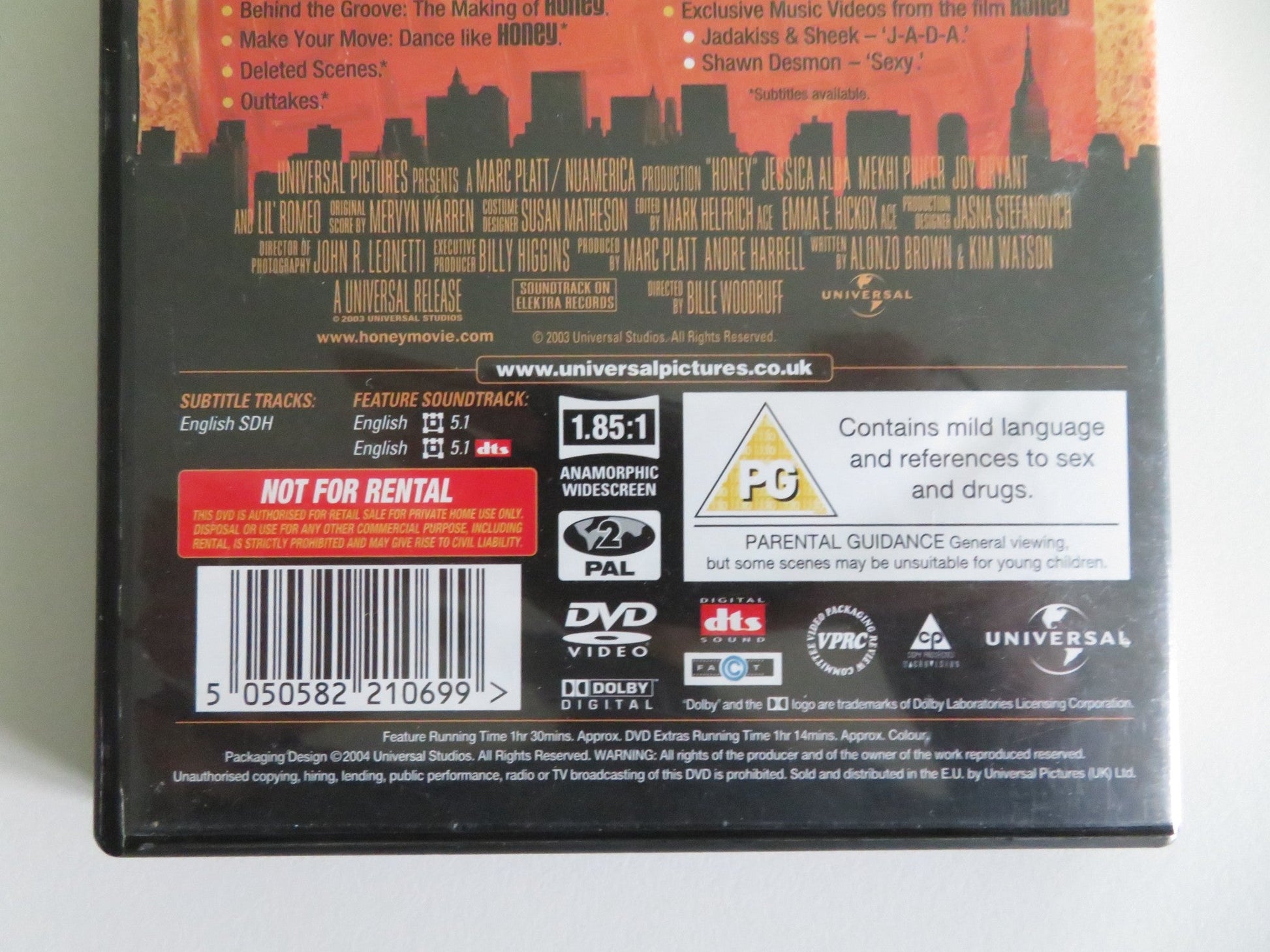 HONEY (DVD) JESSICA ALBA MEKHI PHIFER 2003 REGION 2 Movie posters