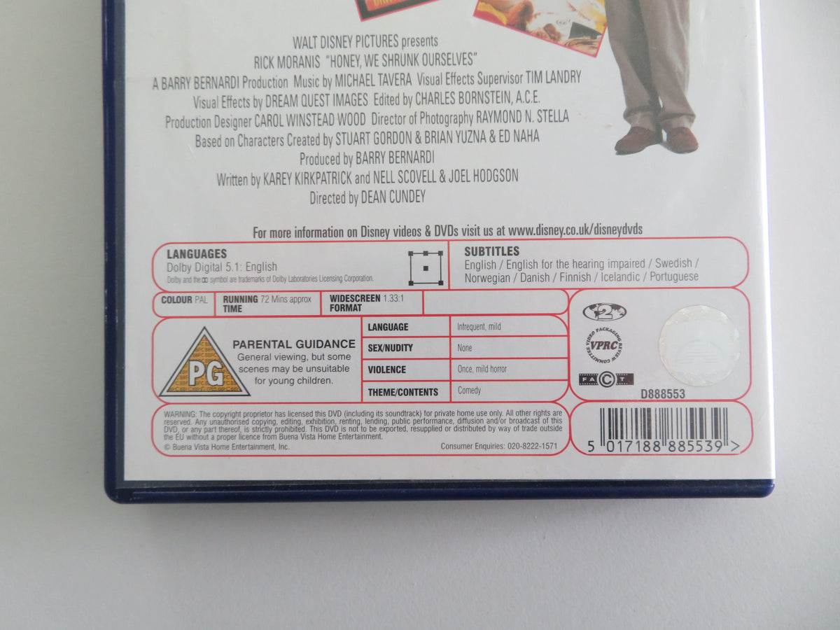 Honey, We Shrunk Ourselves! (DVD) Rick Moranis Eve Gordon 1997 Region 2 Movie posters