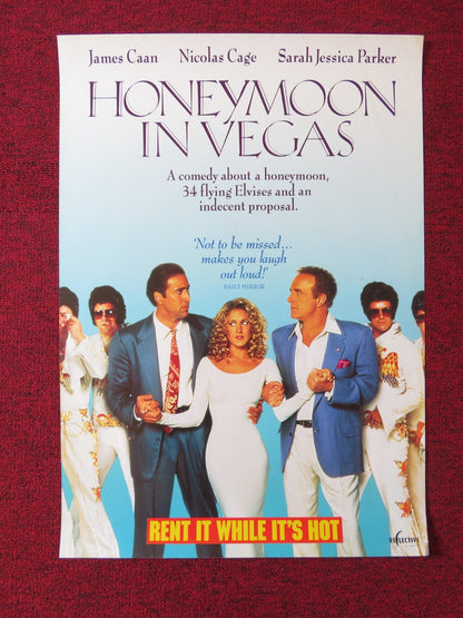 HONEYMOON IN VEGAS VHS VIDEO POSTER JAMES CAAN NICOLAS CAGE 1992 Rendezvous Cinema Movie posters