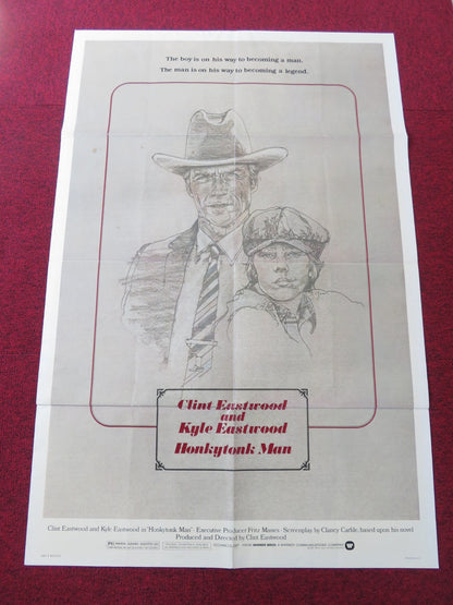 HONKYTONK MAN FOLDED US ONE SHEET POSTER CLINT & KYLE EASTWOOD 1982 Rendezvous Cinema Movie posters