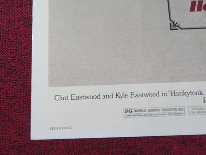HONKYTONK MAN FOLDED US ONE SHEET POSTER CLINT & KYLE EASTWOOD 1982 Rendezvous Cinema Movie posters