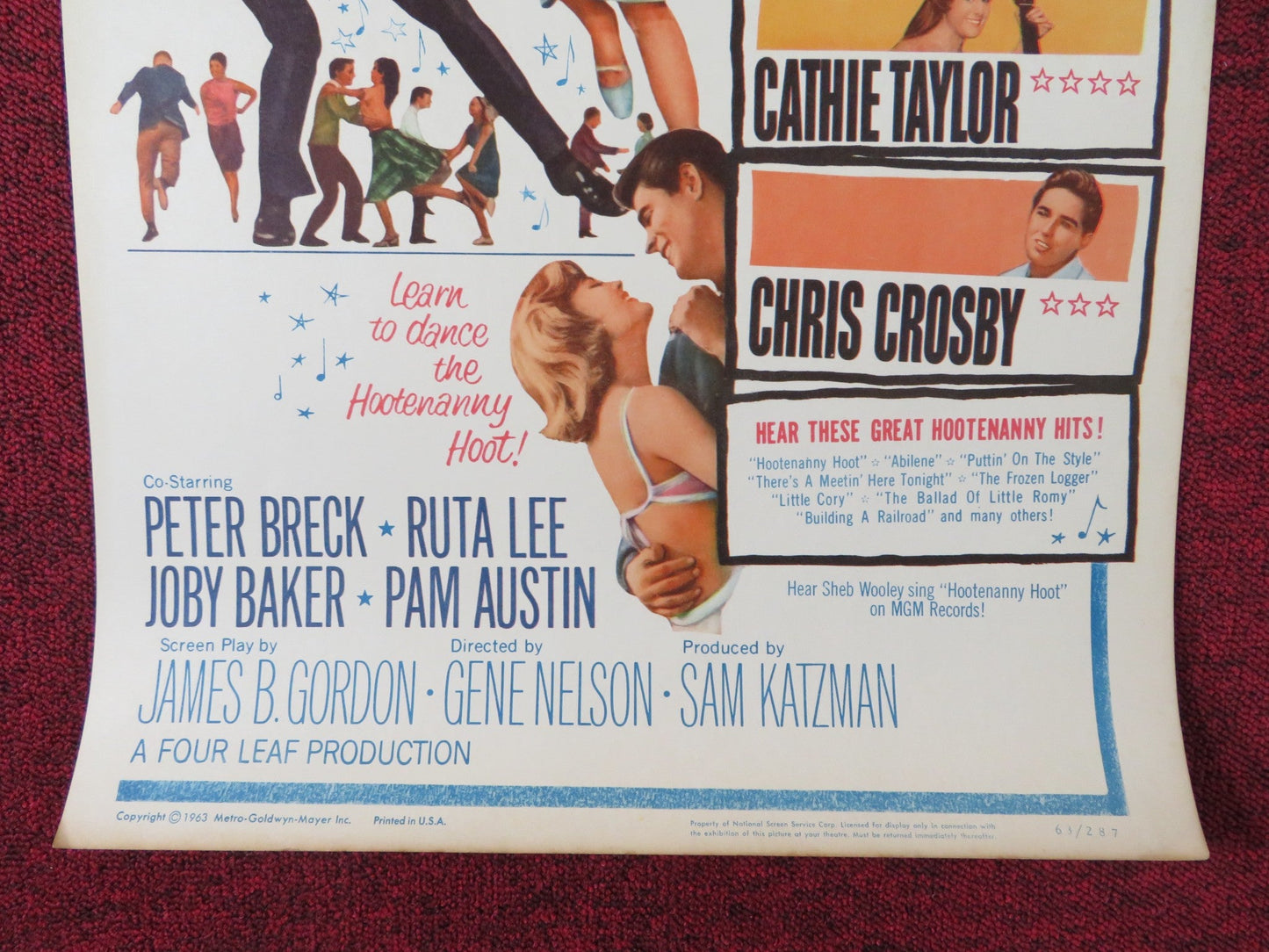 HOOTENANNY HOOT US INSERT POSTER PETER BRECK RUTA LEE 1963 Rendezvous Cinema Movie posters