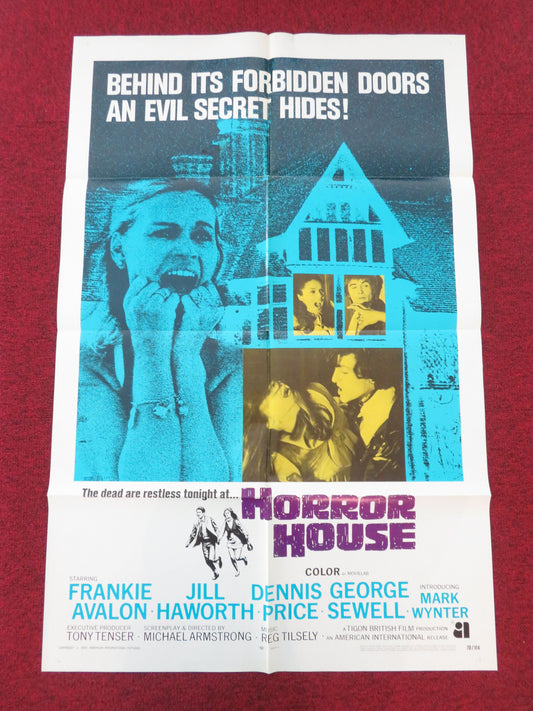 Horror House Folded US One Sheet Poster Frankie Avalon Jill Haworth 1970 Movie posters