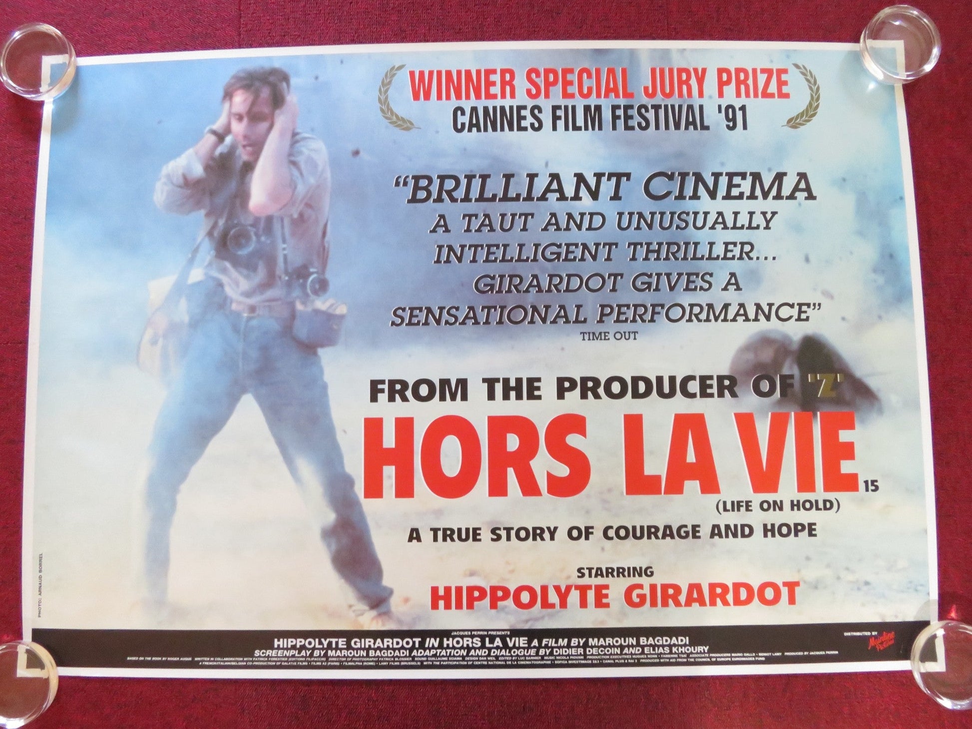 HORS LA VIE UK QUAD ROLLED POSTER HIPPOLYTE GIRADOT HUSSEIN SBEITY 1991 Rendezvous Cinema Movie posters