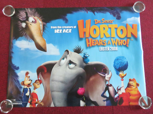 HORTON HEARS A WHO! UK QUAD ROLLED POSTER DR SEUSS JIM CARREY STEVE CARELL 2008 - Rendezvous Cinema