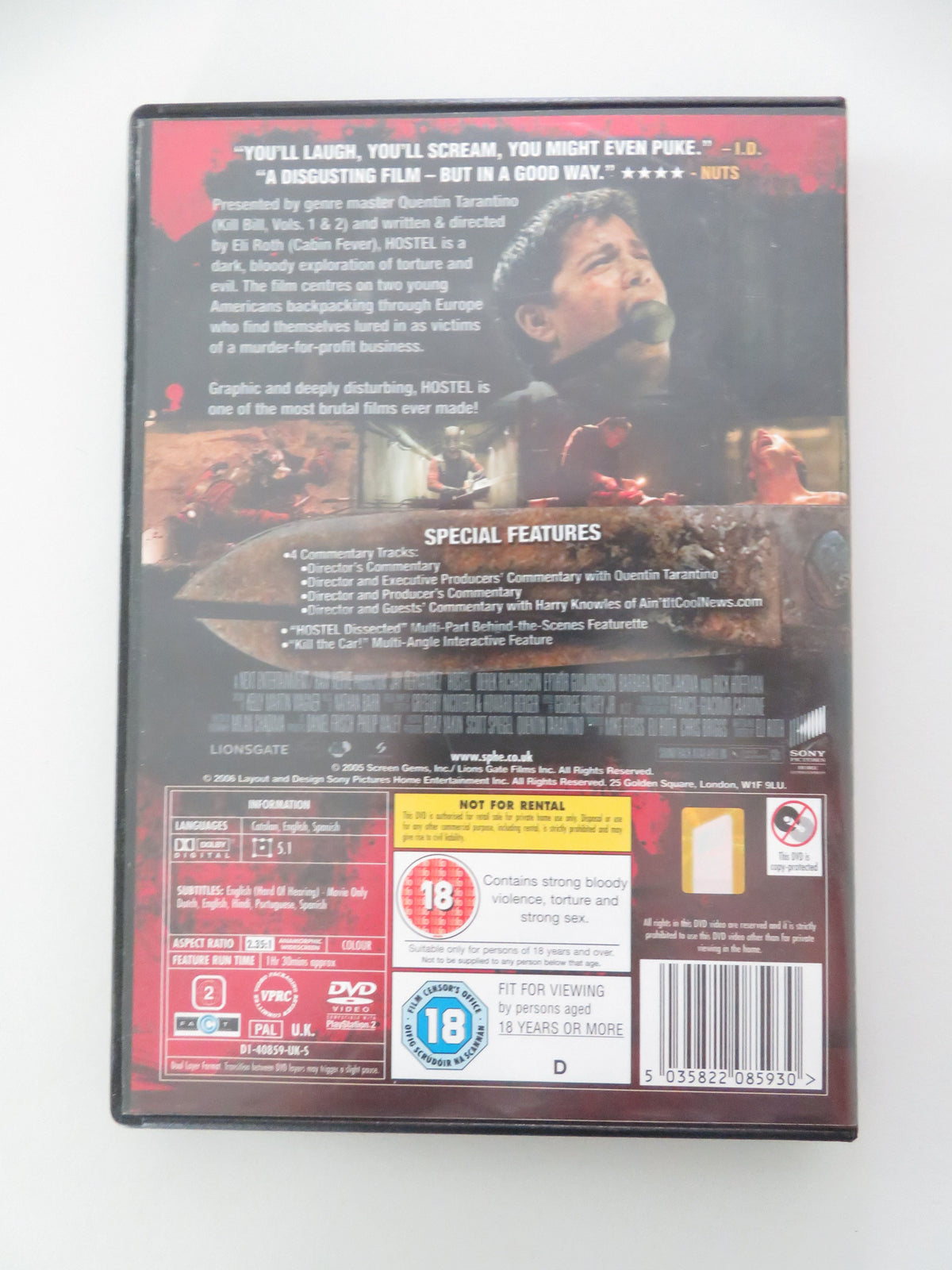 Hostel - Unseen Edition (DVD) Jay Hernandez Derek Richardson 2005 Region 2 Movie posters