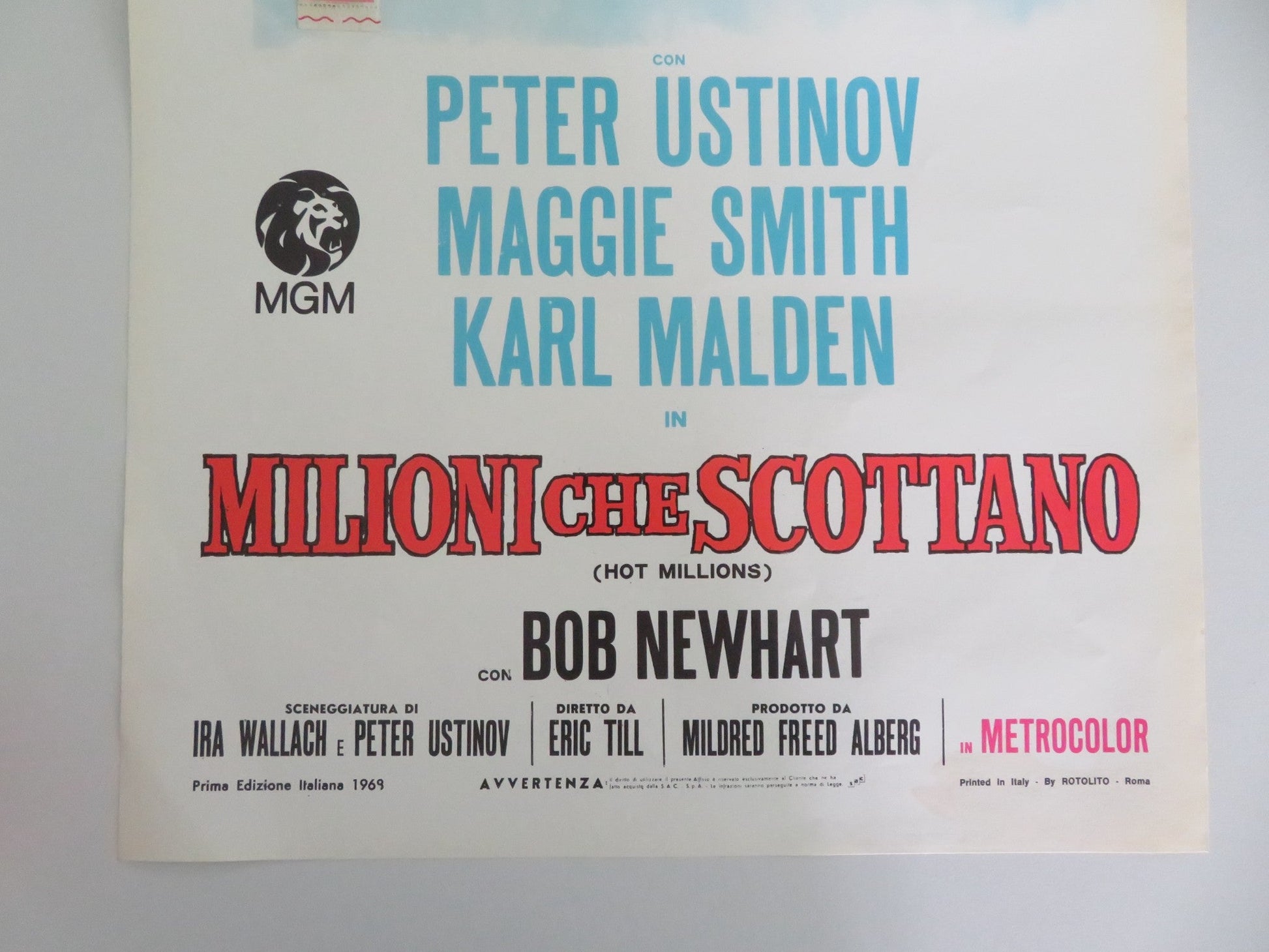 HOT MILLIONS ITALIAN LOCANDINA POSTER PETER USTINOV MAGGIE SMITH 1968 Movie posters