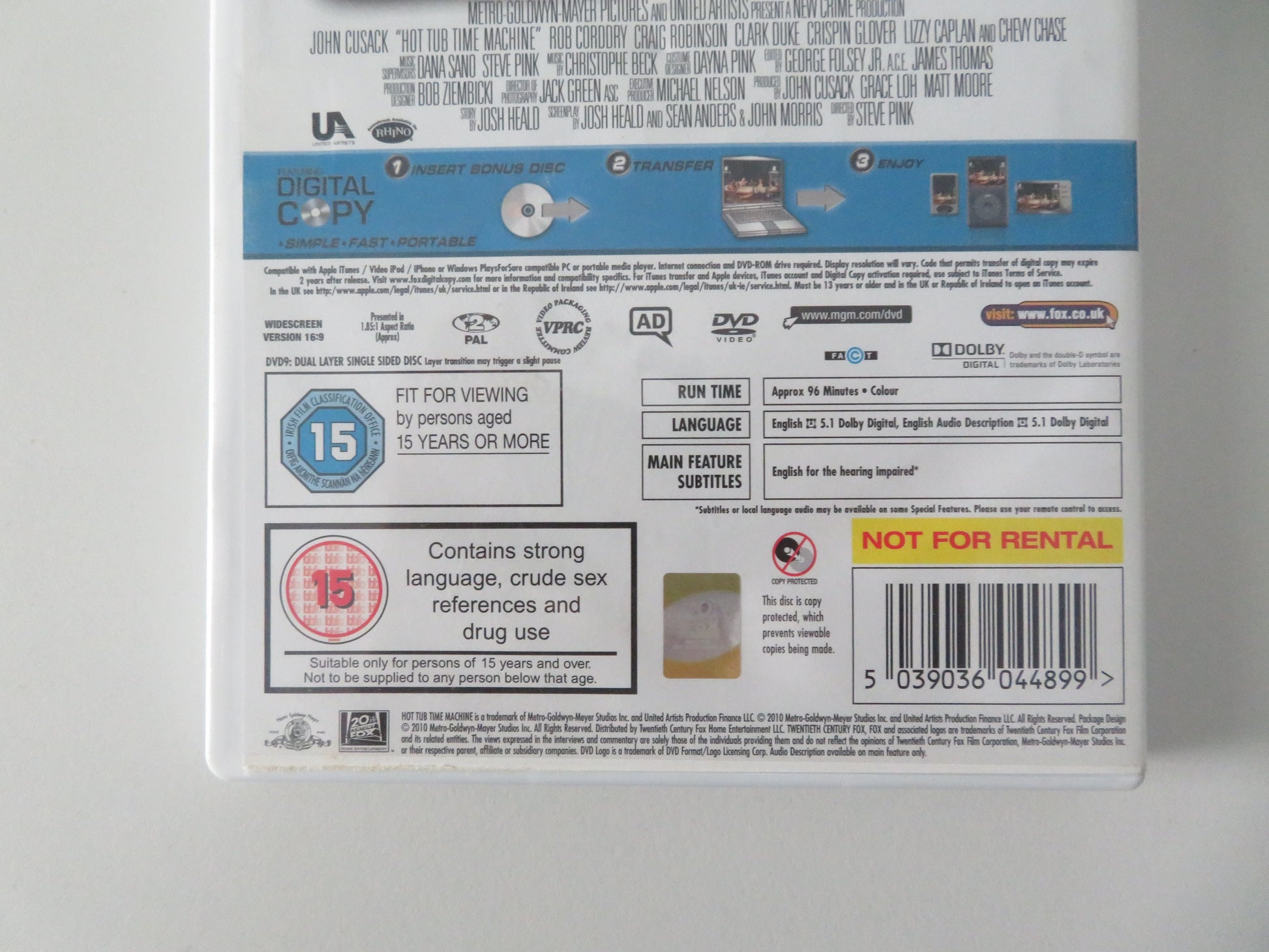 Hot Tub Time Machine (DVD) John Cusack Rob Corddry 2010 Region 2 Movie posters