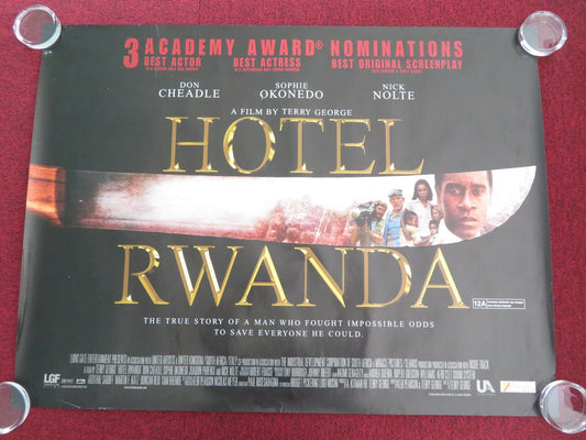 HOTEL RWANDA UK QUAD ROLLED POSTER DON CHEADLE NICK NOLTE 2004 Movie posters