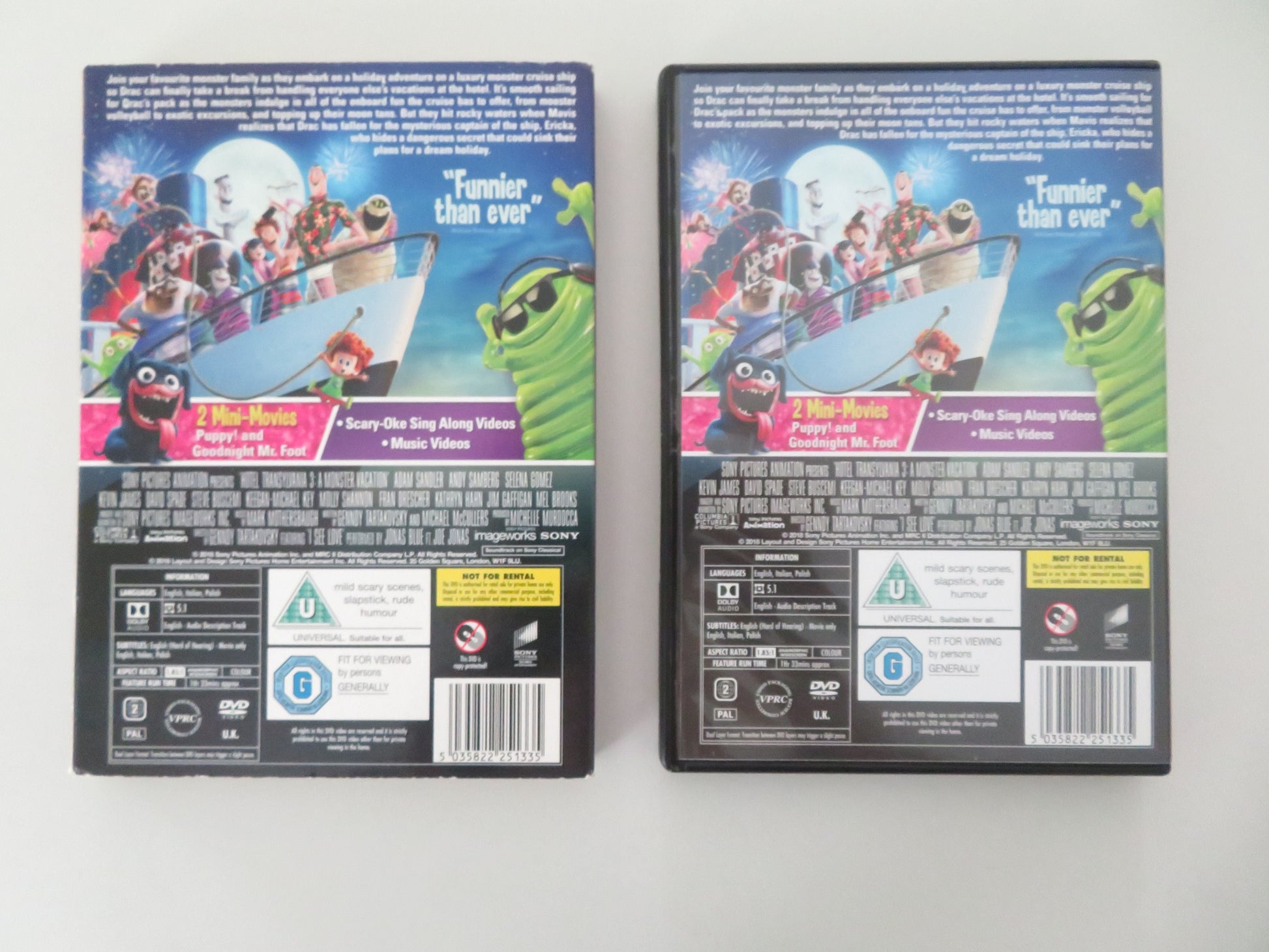 Hotel Transylvania 3 - B (DVD) Adam Sandler A. Samberg S. Gomez 2018 Region 2 Movie posters