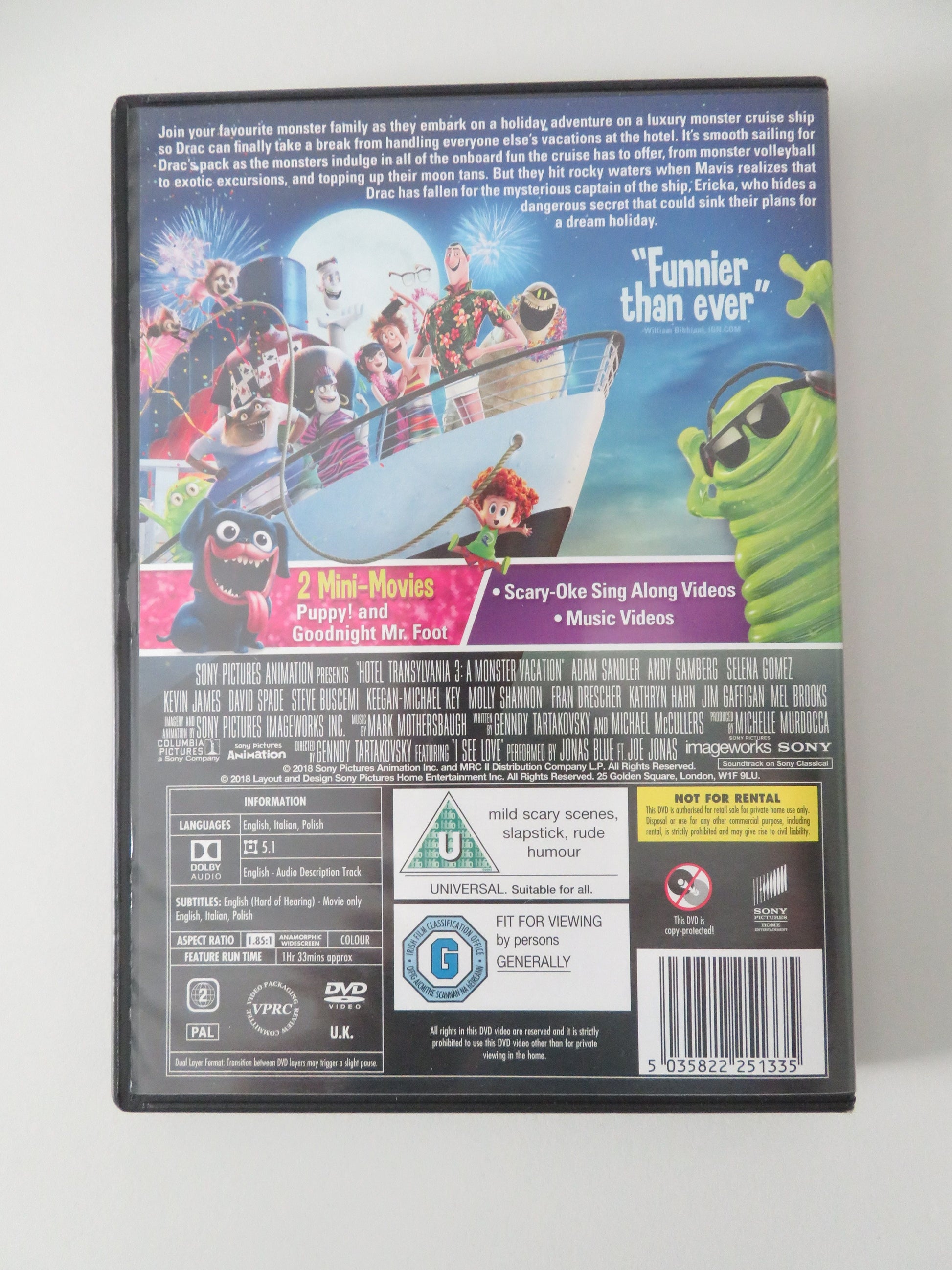 Hotel Transylvania 3 (DVD) Adam Sandler Selena Gomez 2018 Region 2 Movie posters