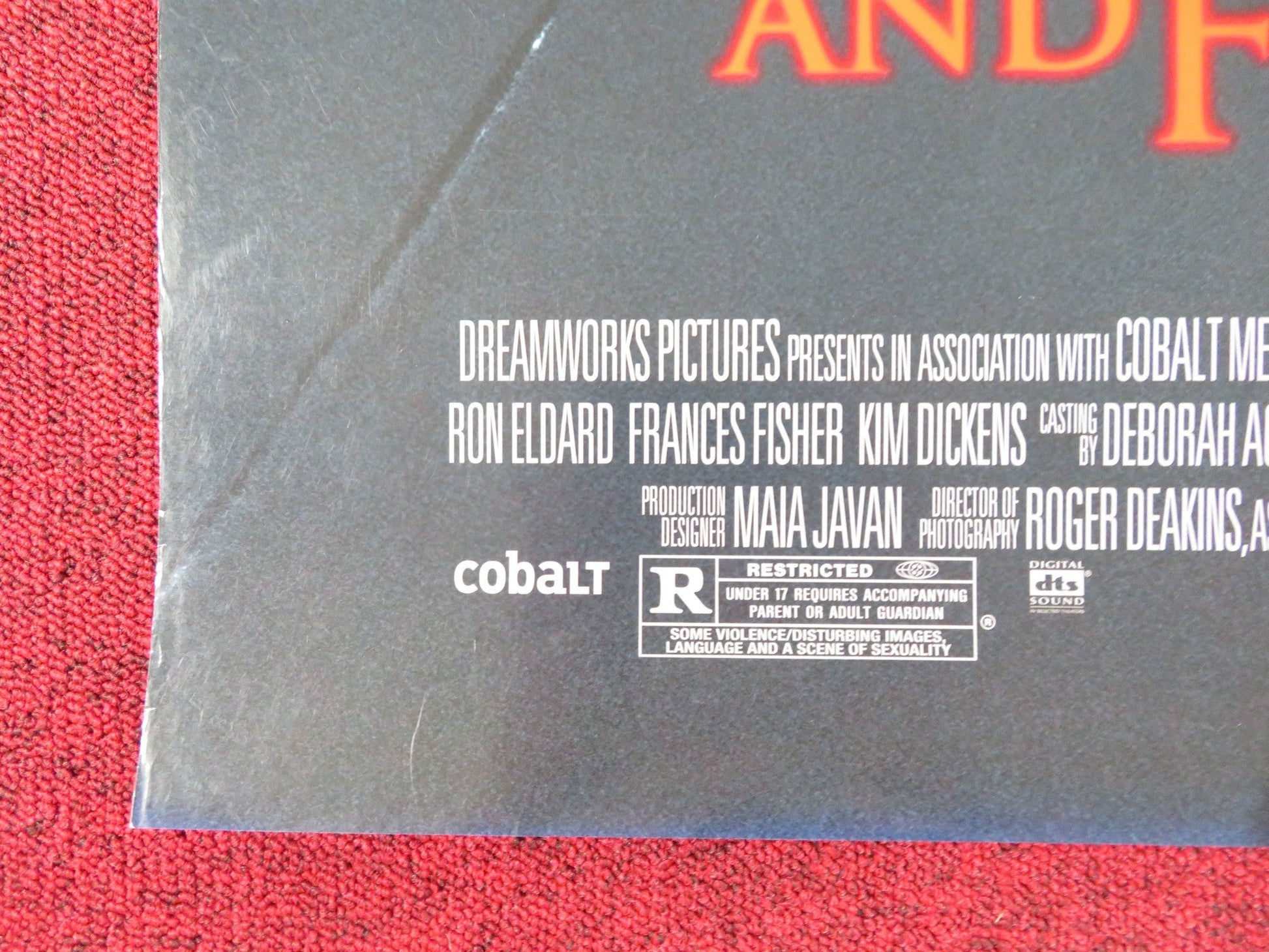 HOUSE OF SAND AND FOG US ONE SHEET ROLLED POSTER J. CONNOLLY KINGSLEY 2003 Rendezvous Cinema Movie posters