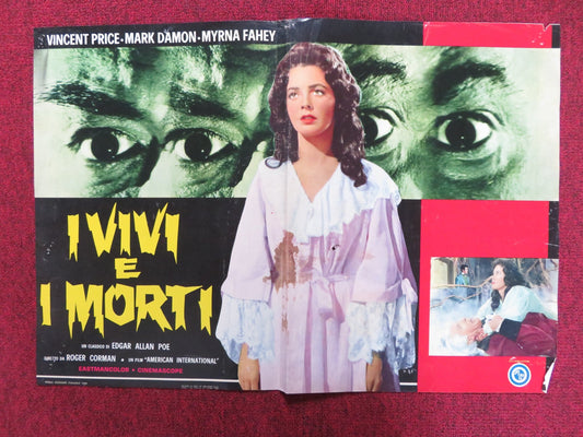 HOUSE OF USHER - A ITALIAN FOTOBUSTA POSTER VINCENT PRICE MARK DAMON 1960 Rendezvous Cinema Movie posters