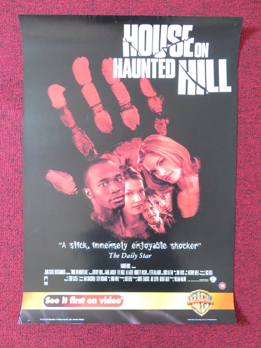 HOUSE ON HAUNTED HILL VHS VIDEO POSTER GEOFFREY RUSH FAMKE JANSSEN 2000 Rendezvous Cinema Movie posters