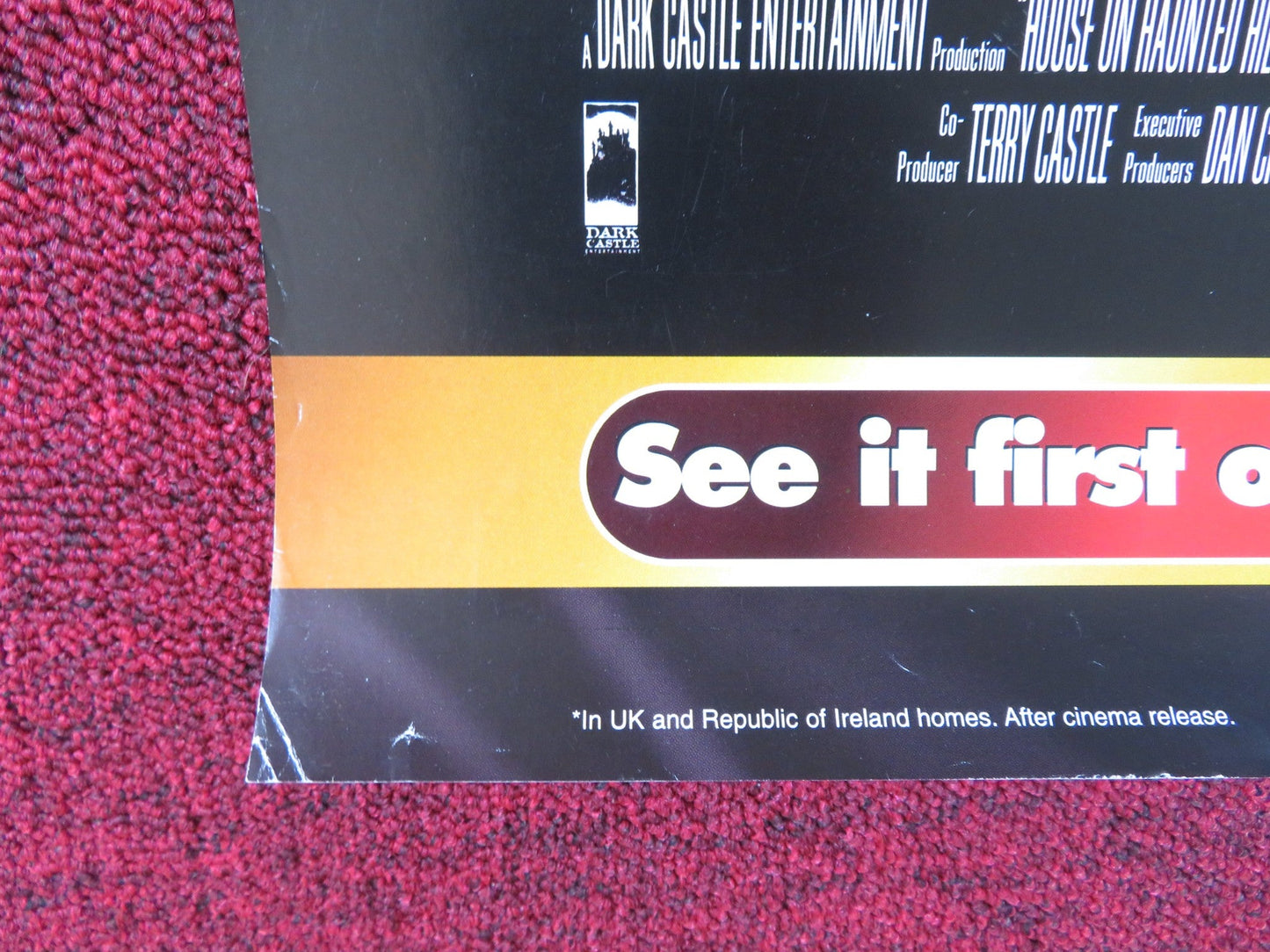 HOUSE ON HAUNTED HILL VHS VIDEO POSTER GEOFFREY RUSH FAMKE JANSSEN 2000 Rendezvous Cinema Movie posters