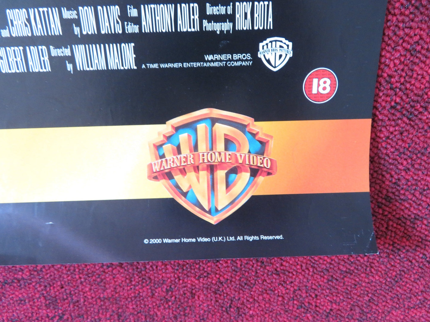 HOUSE ON HAUNTED HILL VHS VIDEO POSTER GEOFFREY RUSH FAMKE JANSSEN 2000 Rendezvous Cinema Movie posters