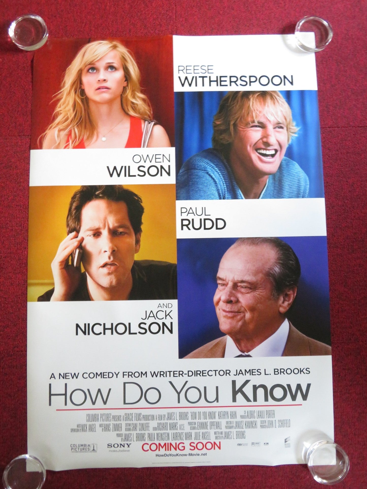 HOW DO YOU KNOW - B US ONE SHEET ROLLED POSTER WITHERSPOON JACK NICHOLSON 2010 Rendezvous Cinema Movie posters