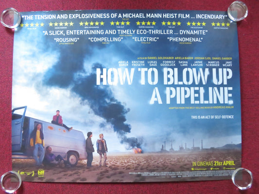 HOW TO BLOW UP A PIPELINE UK QUAD ROLLED POSTER ARIELA BARER K. FROSETH 2022 Rendezvous Cinema Movie posters