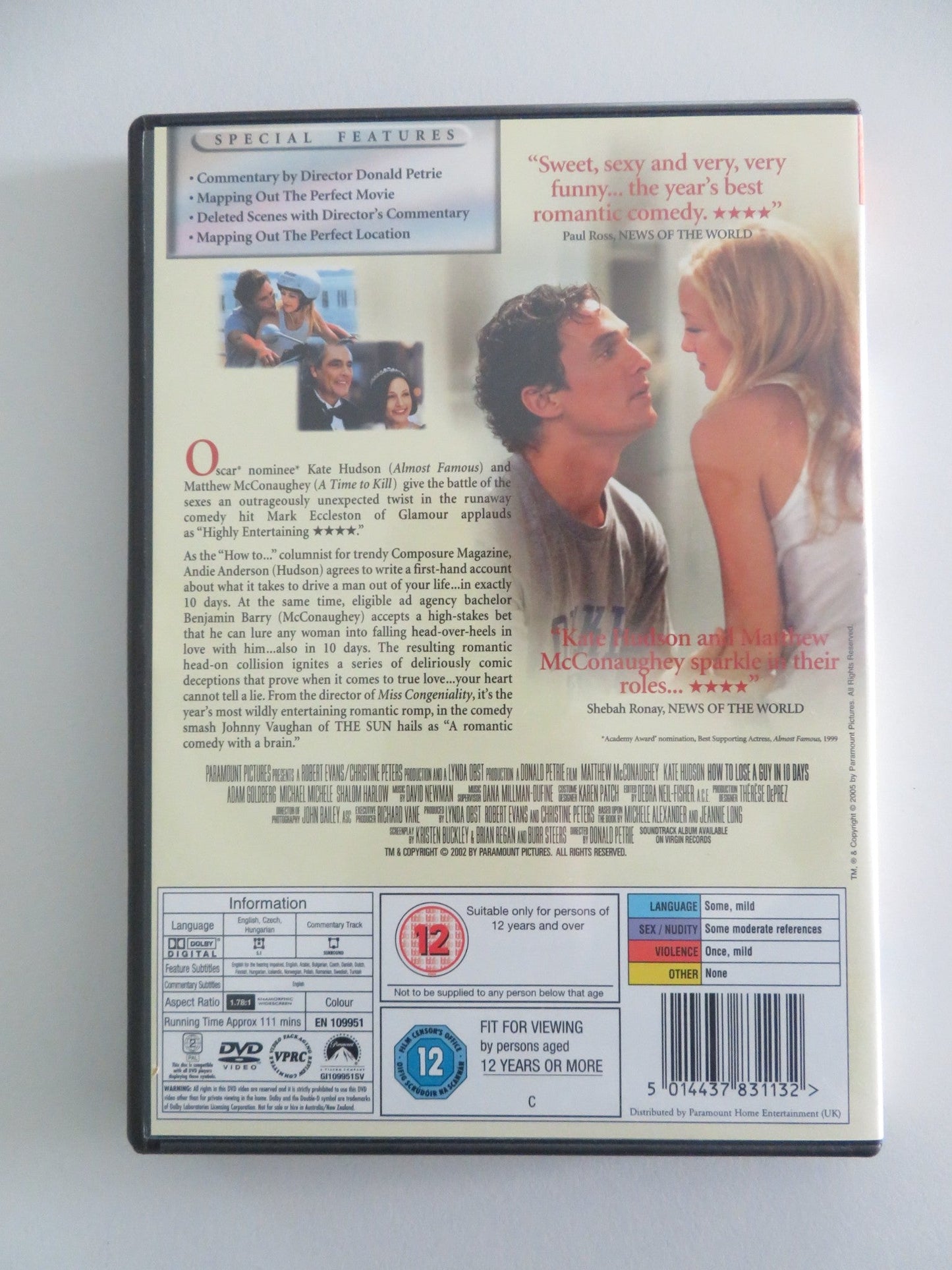 How to Lose a Guy in 10 Days (DVD) Matthew McConaughey Kate Hudson 2003 Region 2 Movie posters