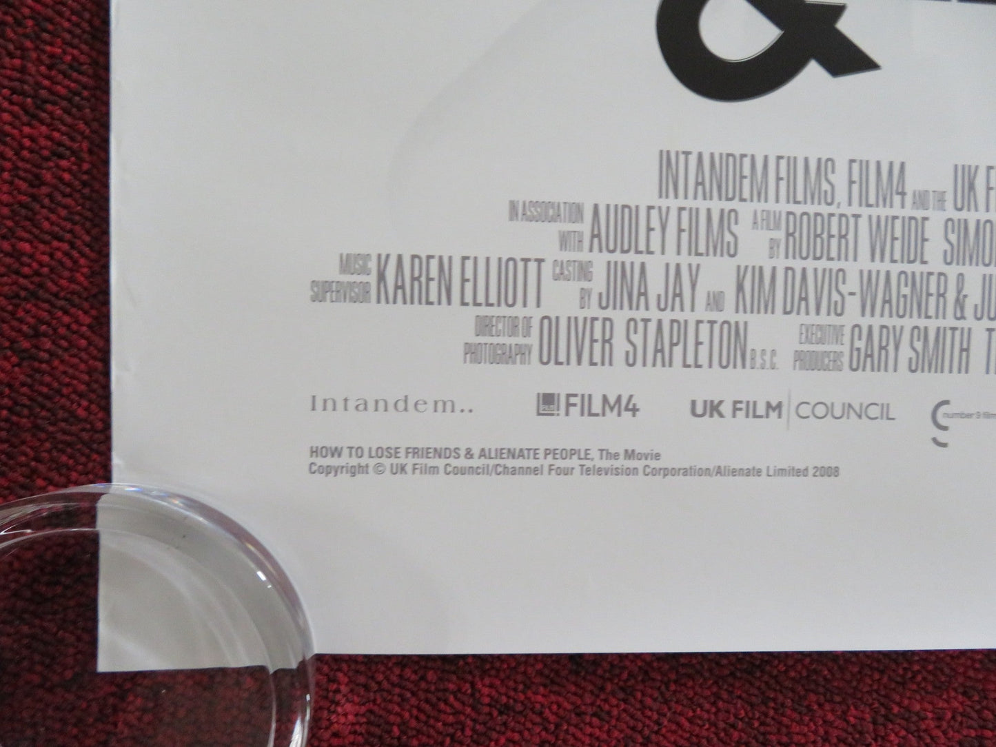 HOW TO LOSE FRIENDS & ALIENATE PEOPLE US ONE SHEET ROLLED POSTER SIMON PEGG 2008 Rendezvous Cinema Movie posters