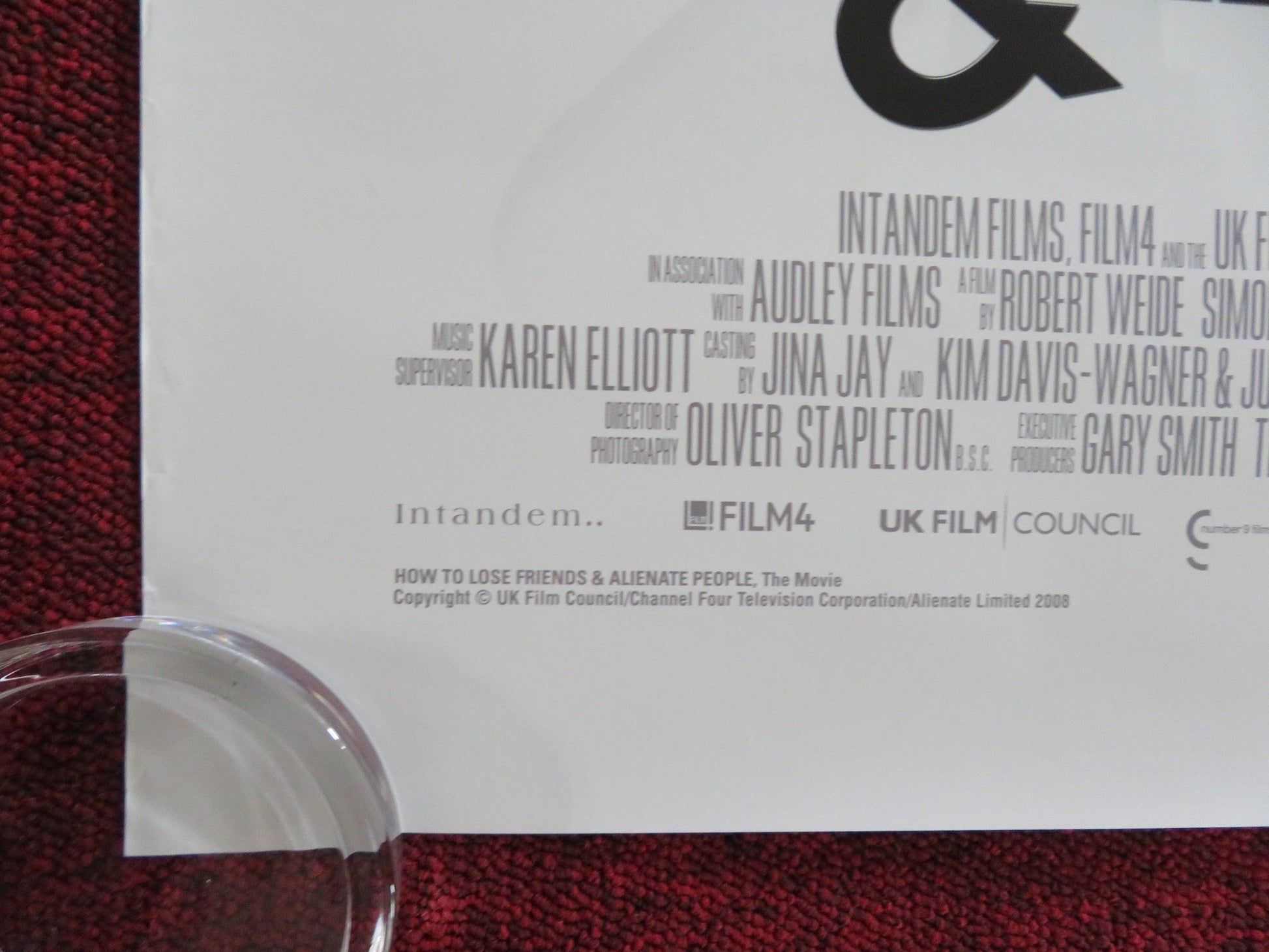 HOW TO LOSE FRIENDS & ALIENATE PEOPLE US ONE SHEET ROLLED POSTER SIMON PEGG 2008 Rendezvous Cinema Movie posters