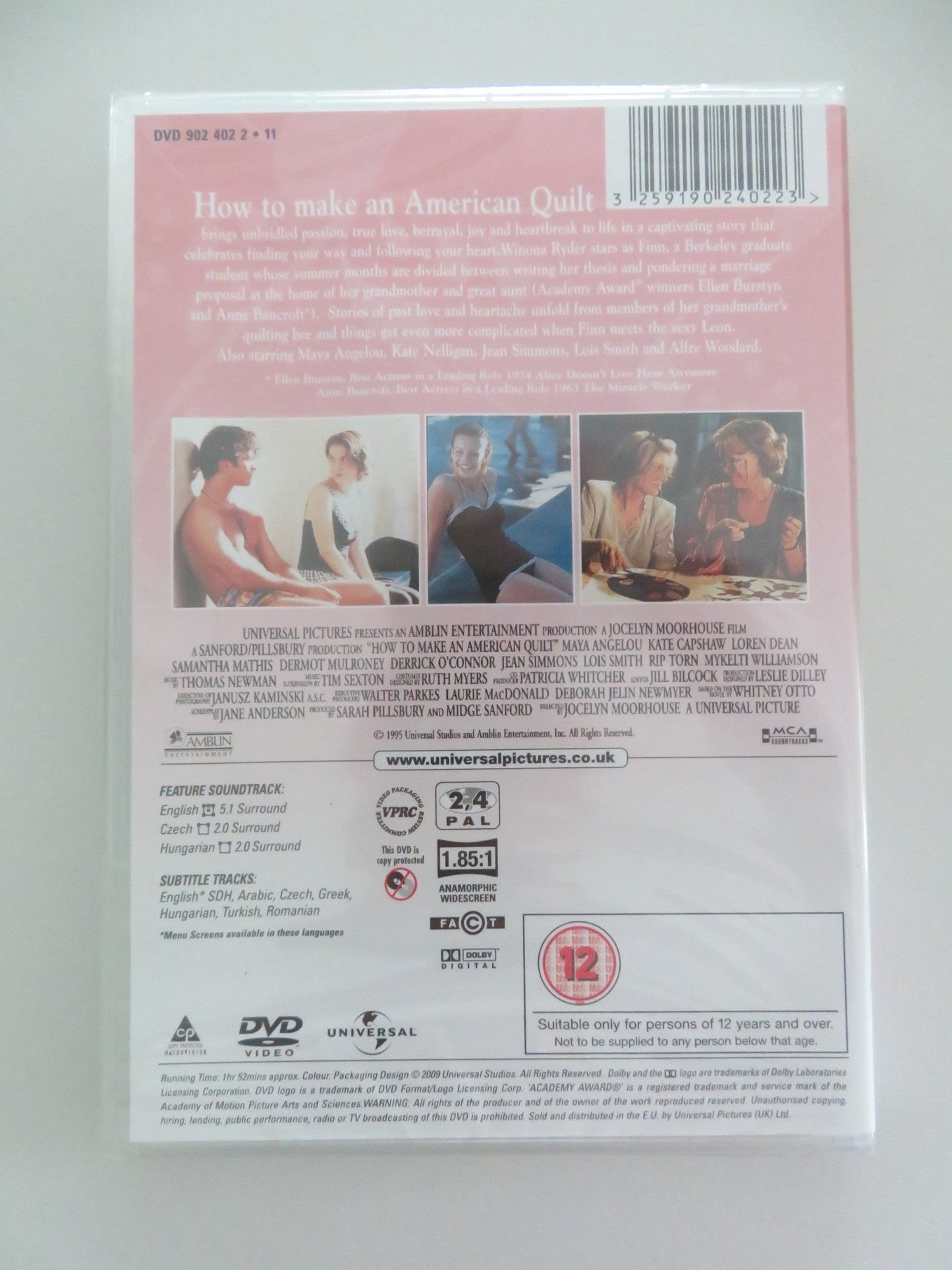 HOW TO MAKE AN AMERICAN QUILT (DVD) WINONA RYDER ANNE BANCROFT 1995 REGION 2,4 Movie posters