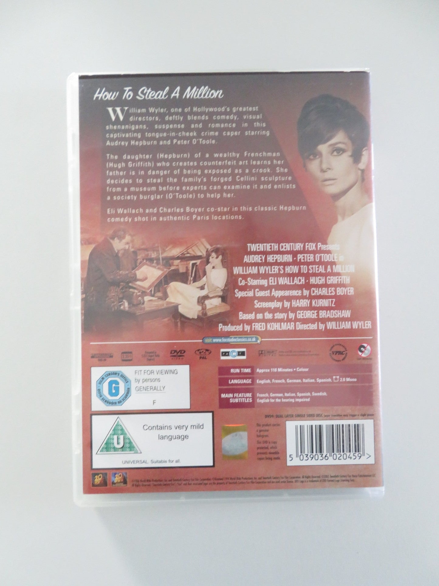 HOW TO STEAL A MILLION (DVD) AUDREY HEPBURN PETER O'TOOLE 1966 REGION 2 Movie posters