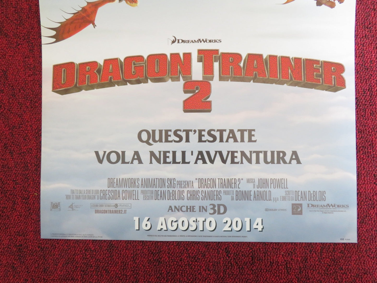 HOW TO TRAIN YOUR DRAGON 2 ITALIAN LOCANDINA POSTER JAY BARUCHEL 2014 Rendezvous Cinema Movie posters